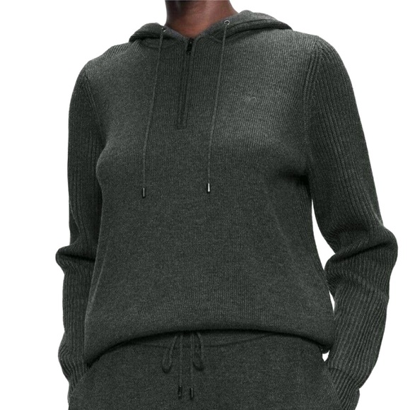 TED BAKER Hoodie Knit Sweater Louluu Loungewear NEW Size 3 US M Charcoal Gray
